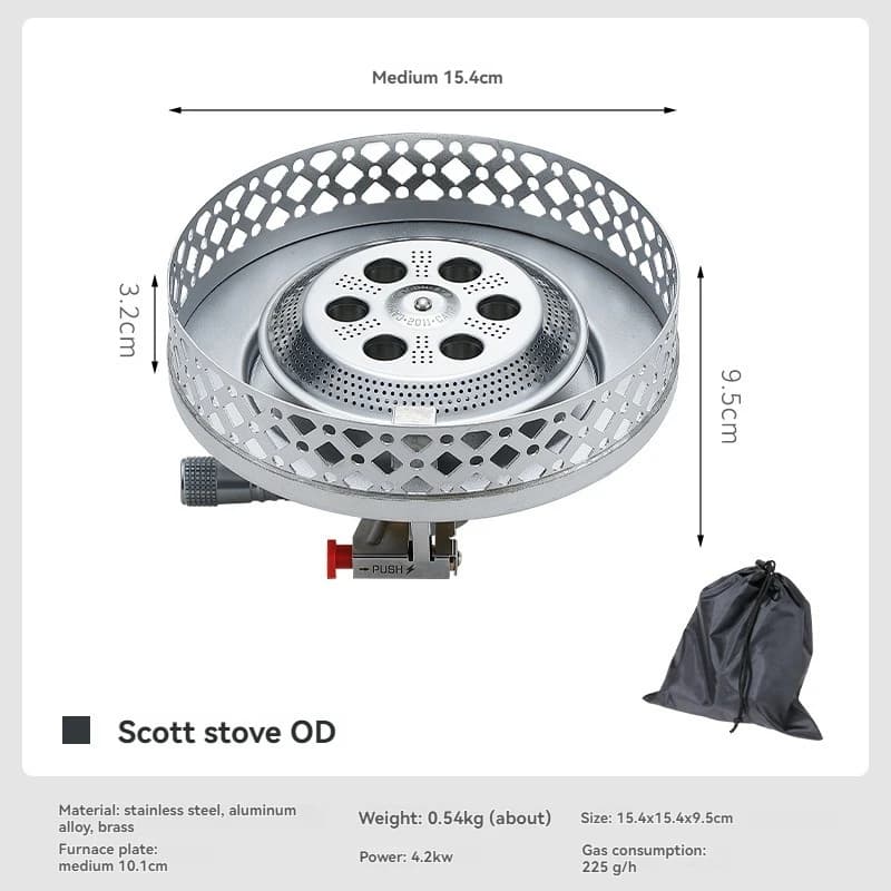 CAMPINGMOON OD-4 Scott High Mountain Stove Camping Large Diameter Windproof and Stable Pressure Stove Head High Power Gas Stove