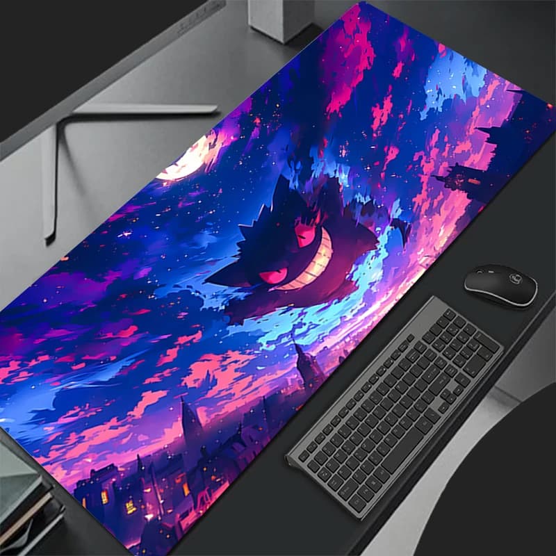 Gengar Anime Pokemon Pikachu Kawaii Mouse Pad Accessori da gioco PC Gamer Tappetino grande per scrivania per computer Tappetino per mouse per tastiera Varmilo