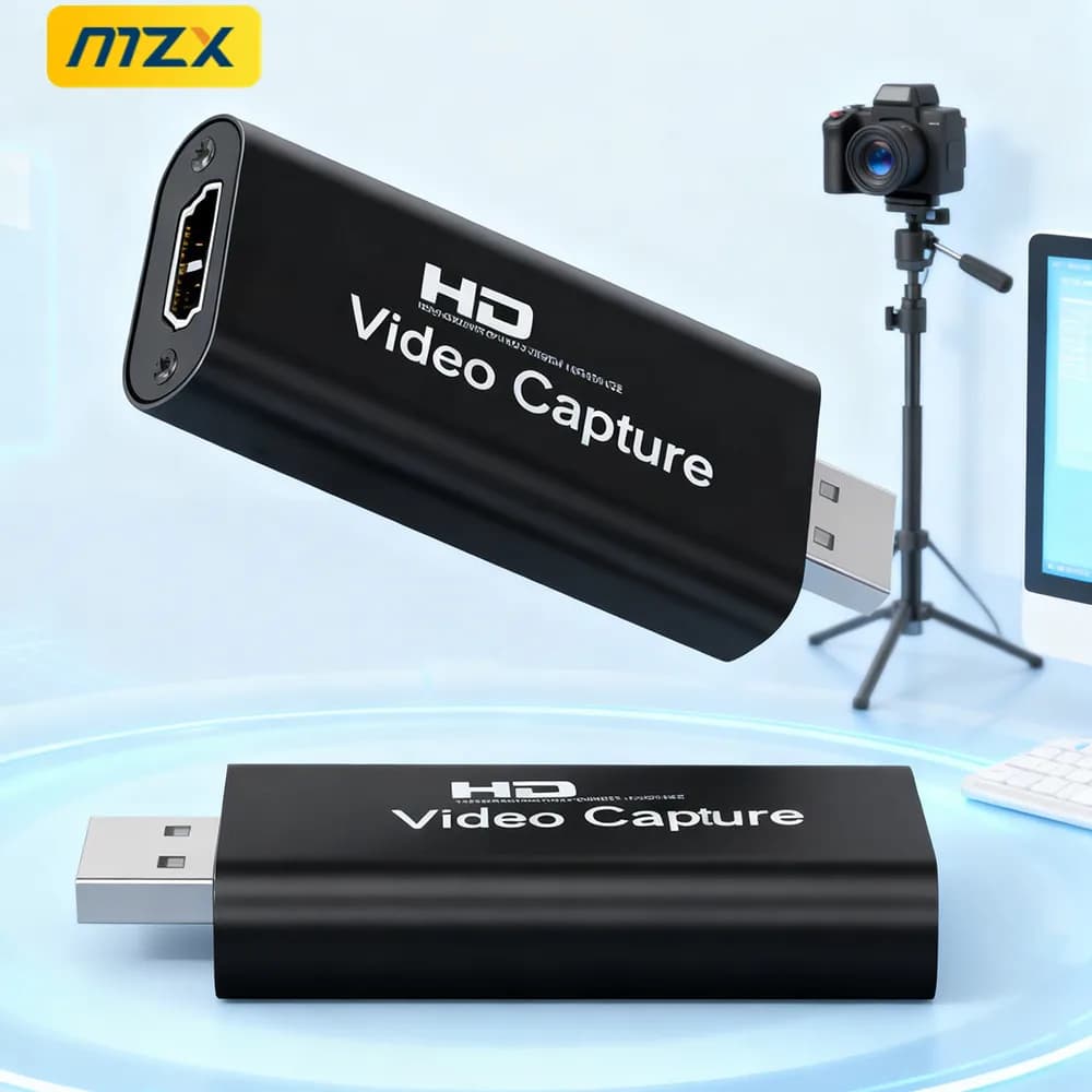 Scheda di acquisizione video USB MZX 1080P, adattatore compatibile HDMI, ingresso 4K, acquisitore per streaming live, registratore 2.0, adattatore audio per giochi