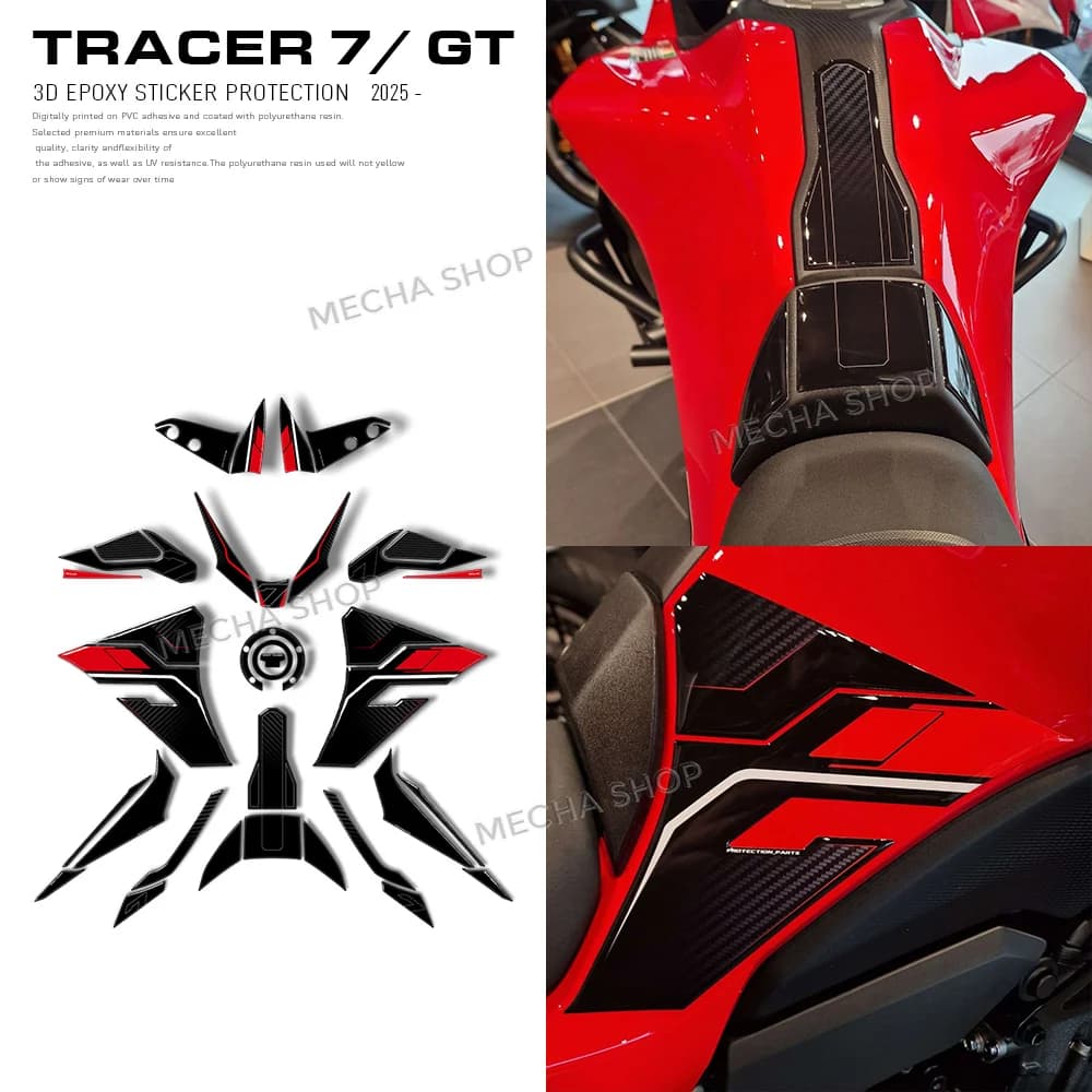 Adesivo Protettivo in Resina Epossidica 3D per Tracer 7 2025 2026, Kit di Protezione per Serbatoio Moto, Adesivi Impermeabili