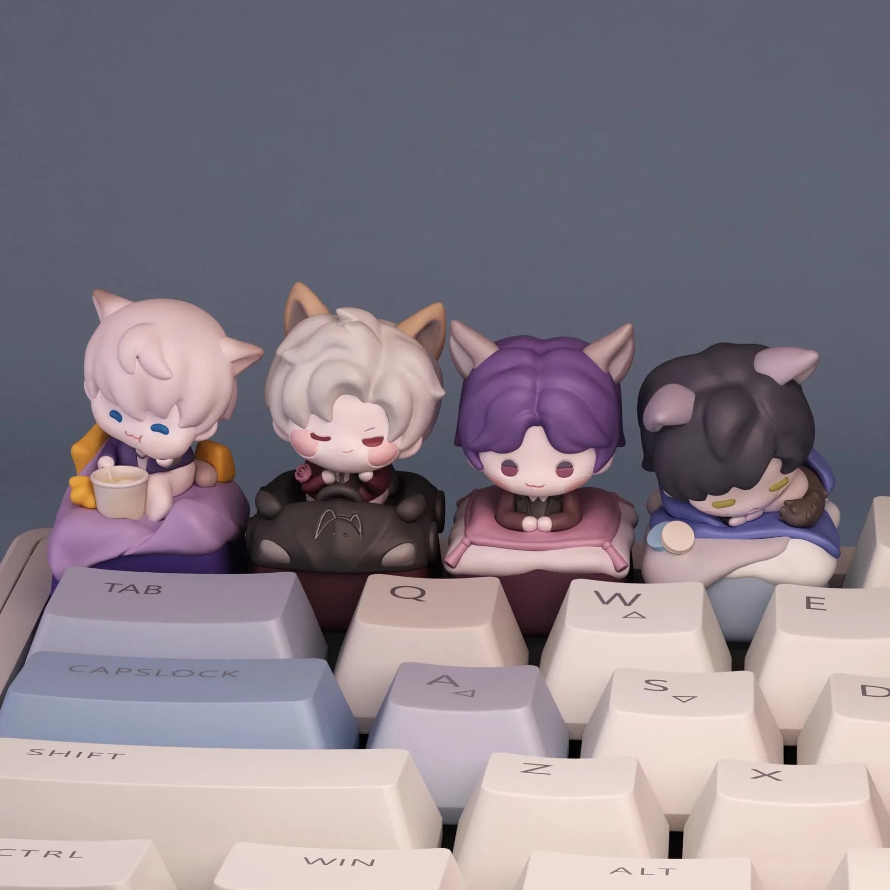 Keycaps Love and Deep Space, Qin Che Yi You, Keycaps a tema Love e Keycaps del produttore Qi Yu per tastiera meccanica Shen Xinghui