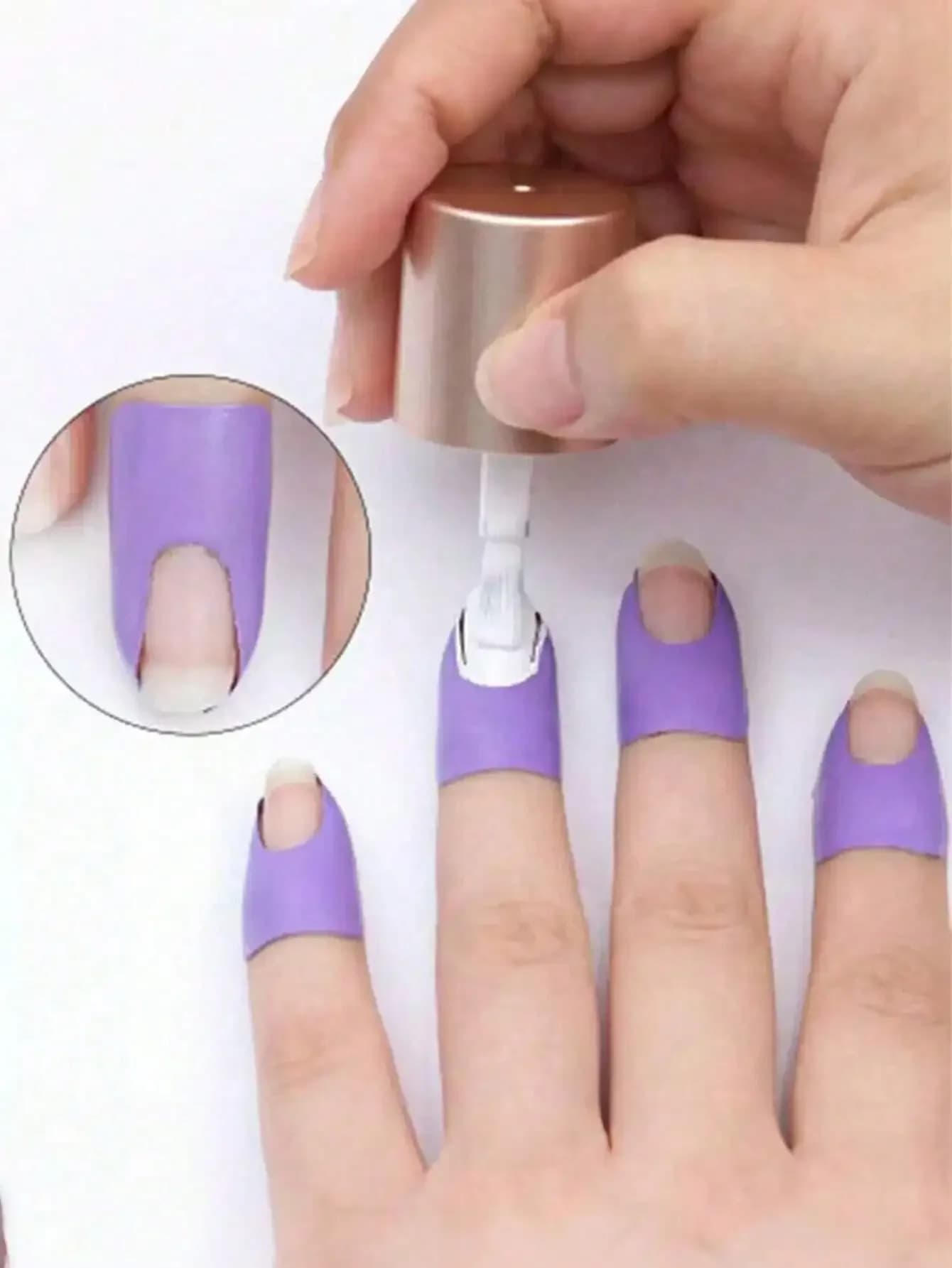 10pcs U-Shaped Nail Polish Protector Stickers, One-Time Nail Polish Anti-Overflow Stickers, Manicure Stickers