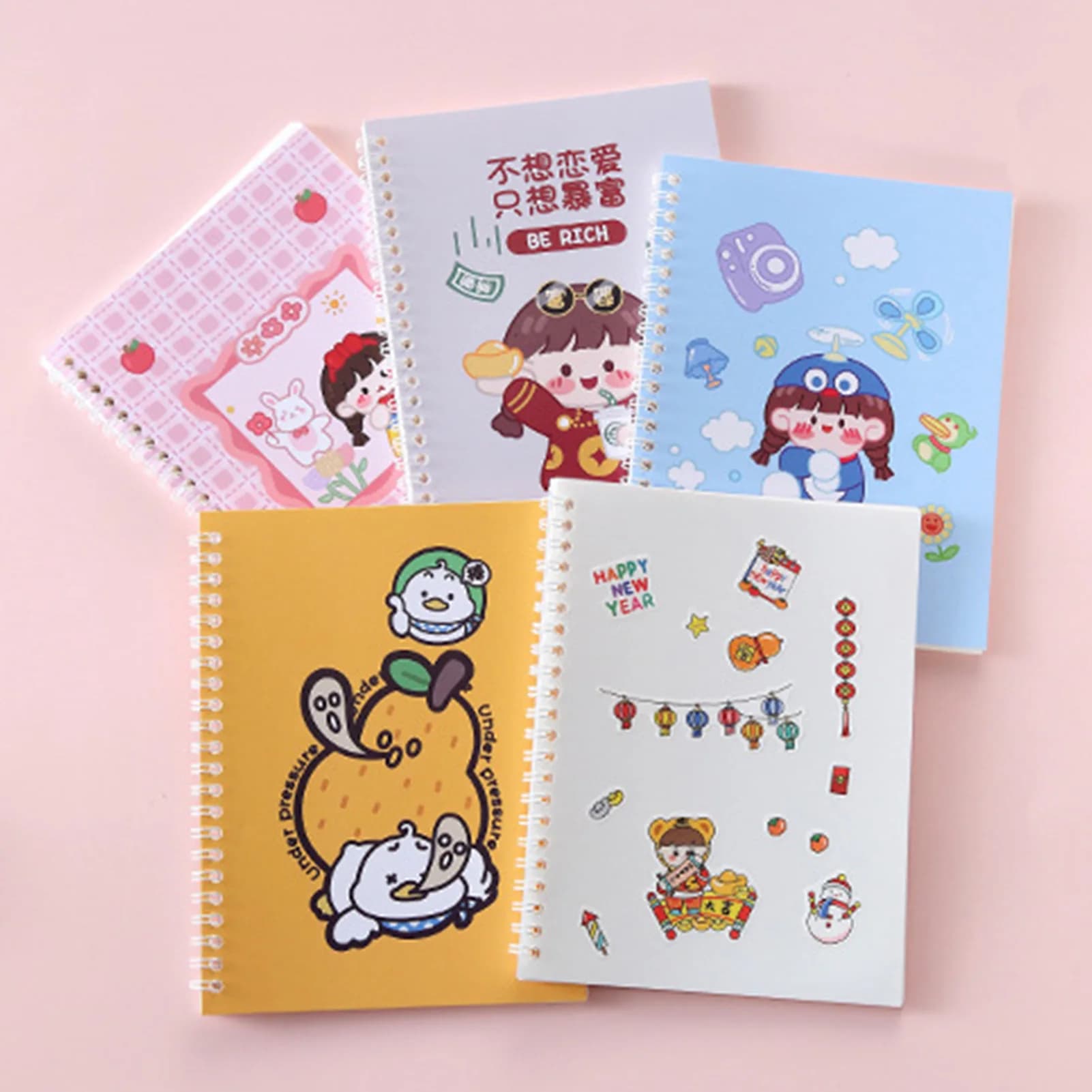 Quaderno a rilascio bifacciale formato A5 Accessori per la raccolta di adesivi portatili 24 fogli Libro di raccolta di nastri Washi a spirale carino