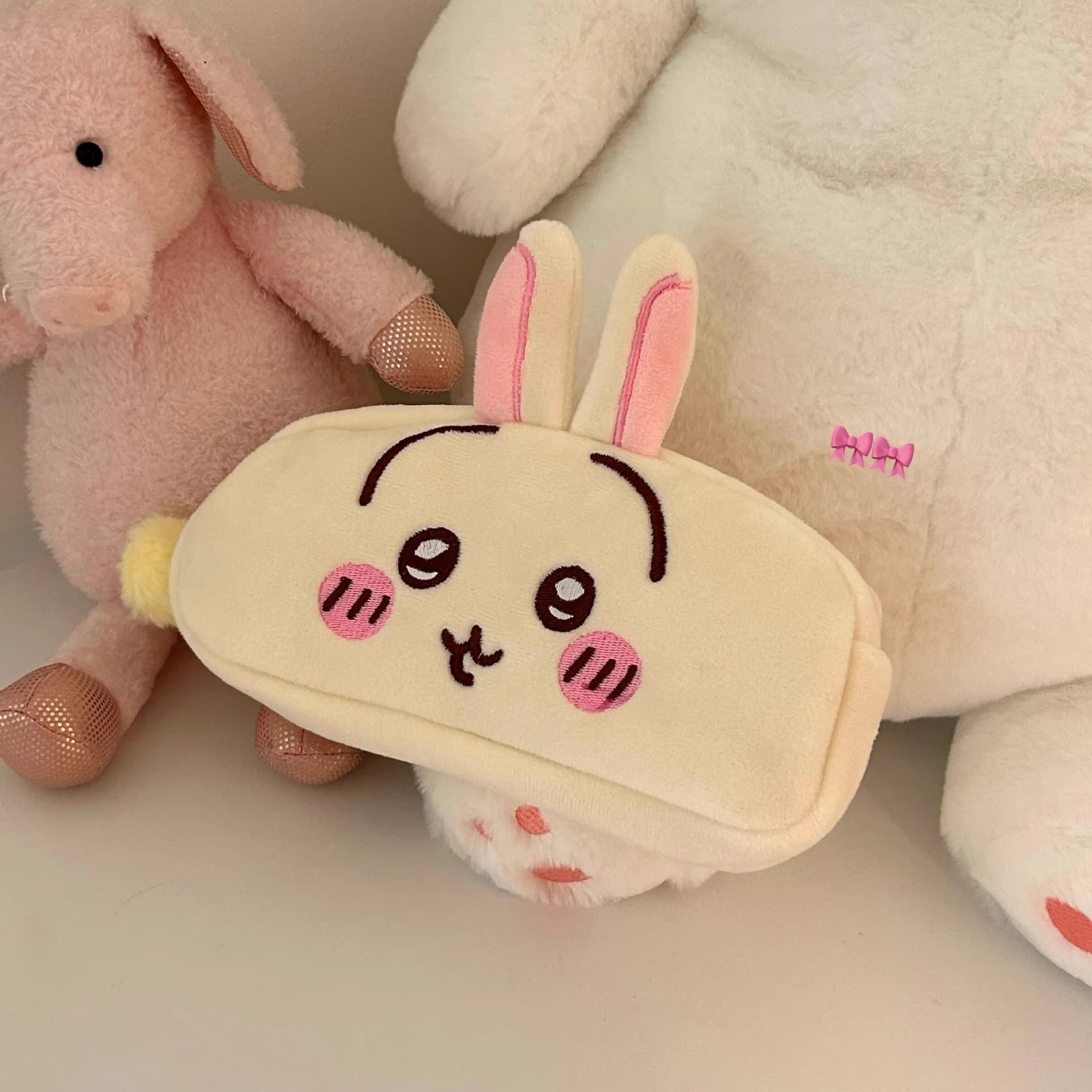 Chiikawa Usagi Hachiware Plush Pencil Case Cute Anime Large Capacity Pen Bag Soft Stationery Pouch Gift for Students