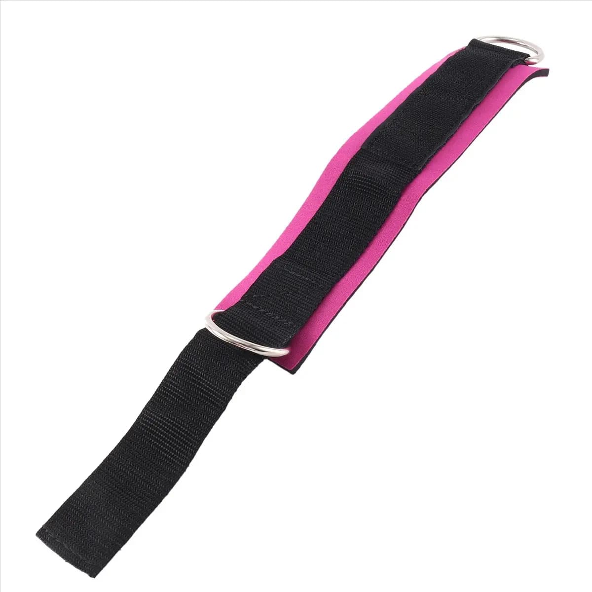 Set di 2 Cinturini per Caviglia da Palestra, Imbottiti con Doppio Anello a D, Regolabili, per Allenamento Gambe, Supporto per Caviglia, Colore Rosso Rosa