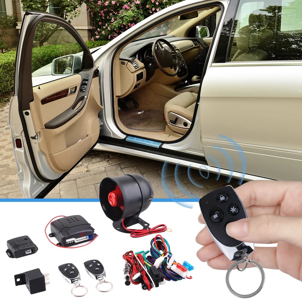 Sistema Antifurto Universale per Auto con Allarme, Protezione Programmabile, Telecomando, Blocco Porte e Ingresso Senza Chiave