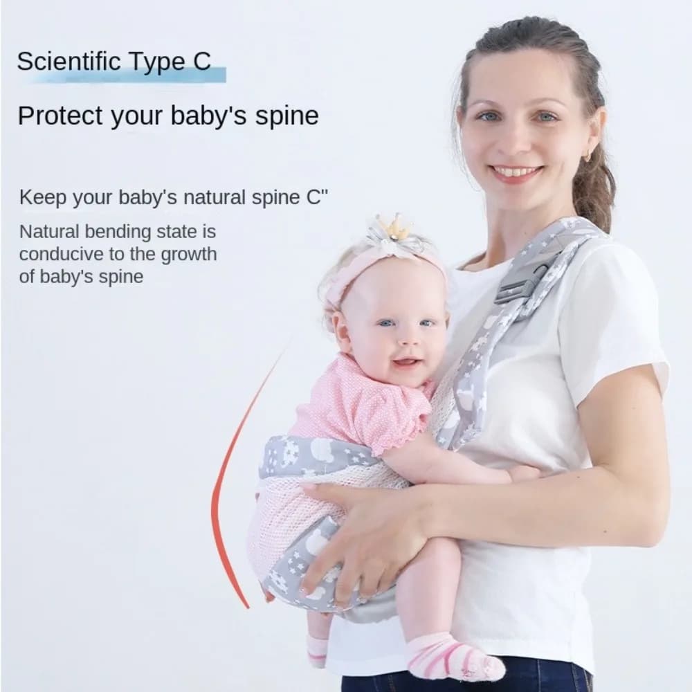 Marsupio per neonato in cartone animato Borsa per marsupio per neonato Zaino per neonato con chiusura frontale in cotone Tipo di tenuta orizzontale