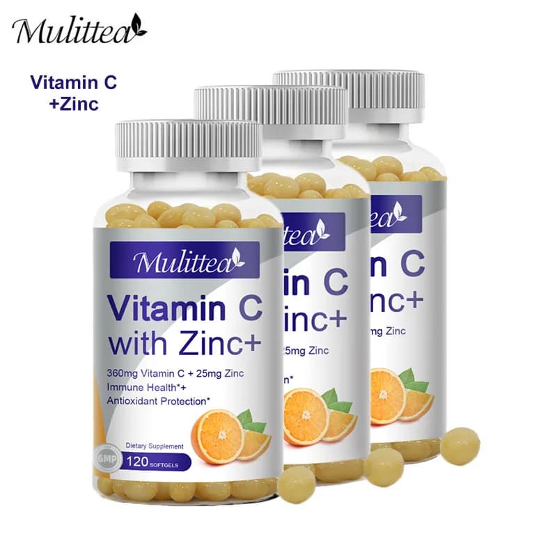 Mulittea Premium Vitamin C and Zinc for Energy Production Improves complexion Lights skin with daily vitamin supplements