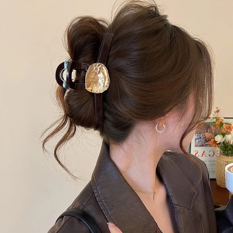 Unique Luxury Watch Dial Large Hair Claw Clips For Women, Big Shark Clips For Thick Hair Elegant Updo Hair Accessories Cute Gift