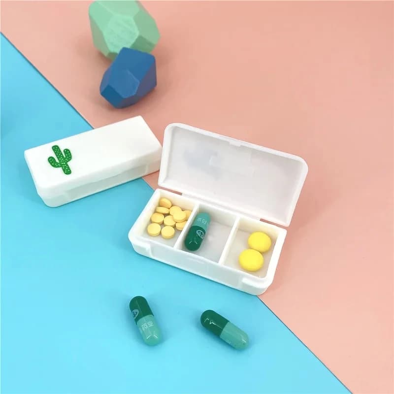 1-4Pcs Portable Pills Organizer Case 3 Grids PillBox Tablet Storage Container Weekly Medicine Pill'S Box Pill Case Drug Dispense