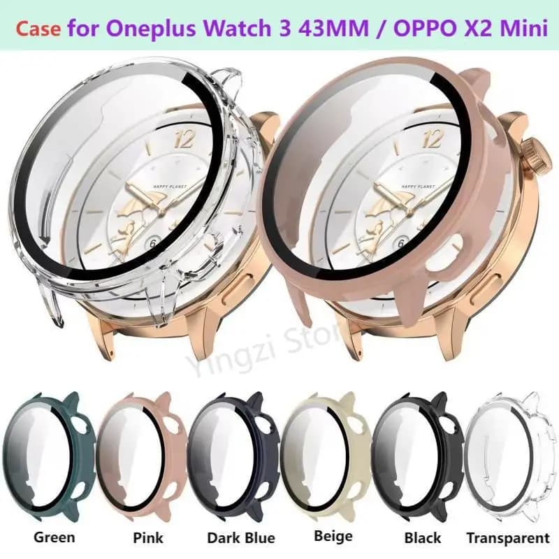 PC + Custodia in vetro temperato per Oneplus watch 3 43MM Samrt Watch Protezione protettiva per paraurti per OPPO X2 mini Shell Accessorie