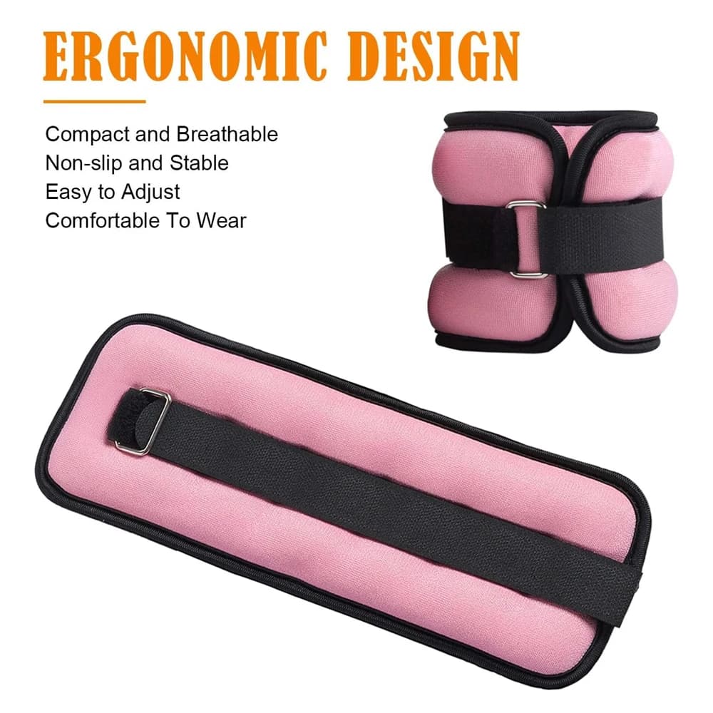 Adjustable Weighted Ankle Cuffs 0.25kg-0.5kg Double-Strap Leg Weights for Walking Aerobics Core Strength Building Ankle Weights