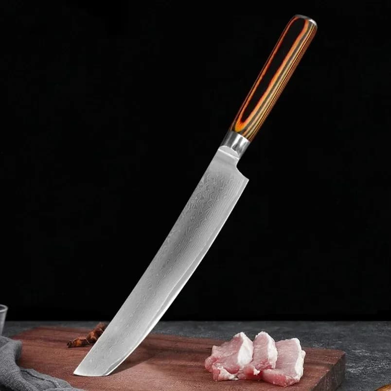 Wooden handle Kitchen knife to bone Damascus steel kitchen knife Kitchen knives to slice Mannaia for fruit Meat Vegetable knife Damascus knife
