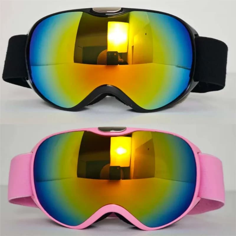 Kids Anti-Glare Ski Goggles, Perforated Vent Anti-Fog Crystal Lens, Wind Chill & Snow Proof Family Ski Holiday Accessories