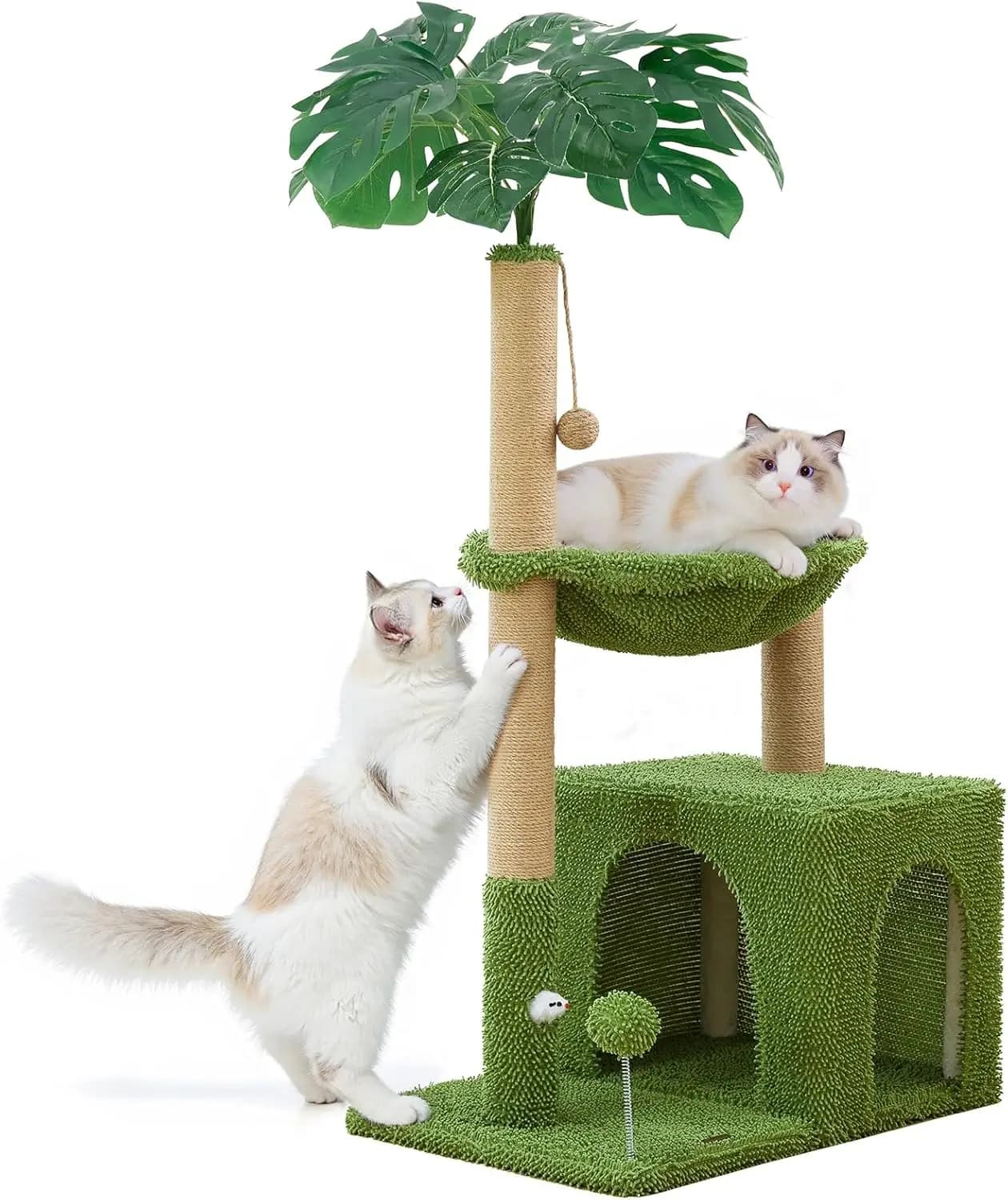 Albero per Gatti da Interno da 48 Pollici: Torre Multi-Livello con Tiragraffi, Amaca Accogliente e Giocattolo