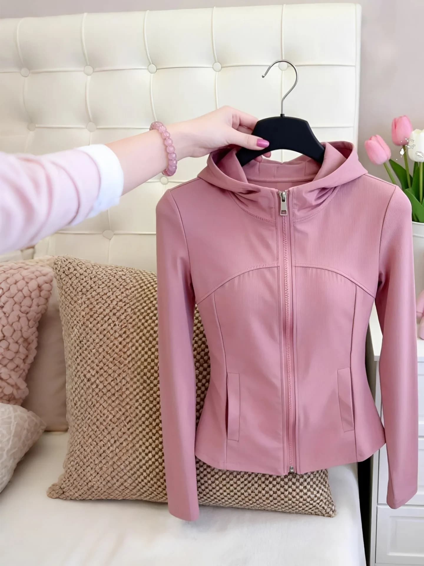 Slim Fit Breathable Summer Lightweight Hooded Jacket Women's Pink Top Coat Stylish Versatile Thin Sun Protection Outerwear