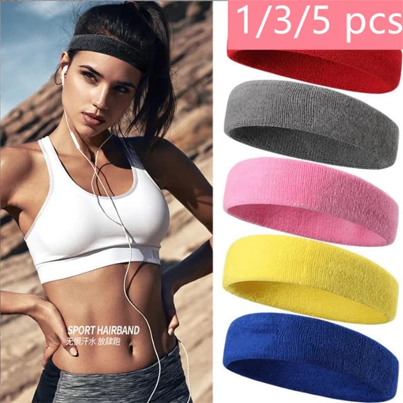 3Pcs Sports Headband Breathable Sweat Absorbent Towel Sweat Guide Belt Rding Running Fitness Dance Antiperspirant Men Women