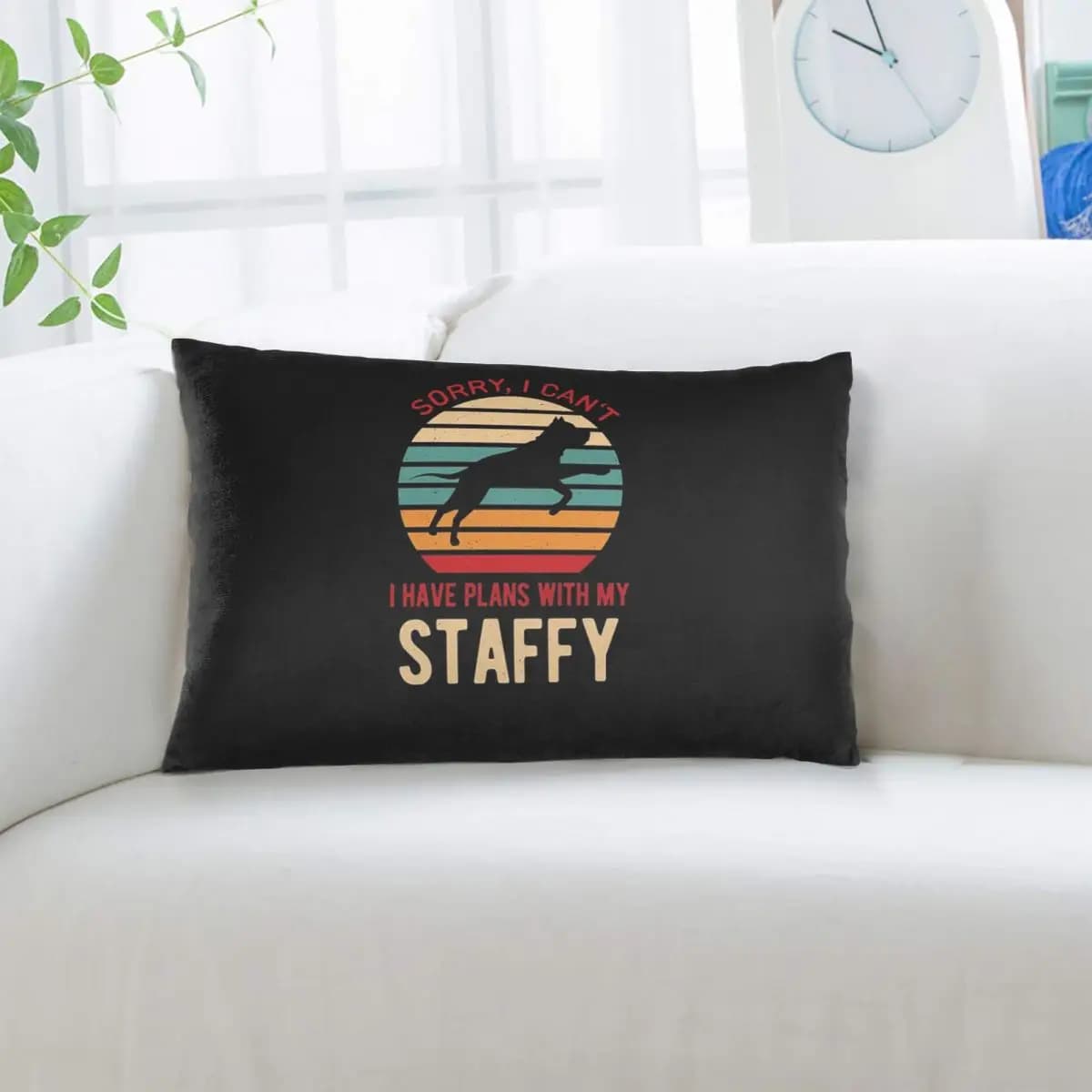 Divertente federa rettangolare con stampa di un cane Staffordshire Bull Terrier, decorazione per cuscini da letto, camera da letto, casa, comfort, cuscino decorativo