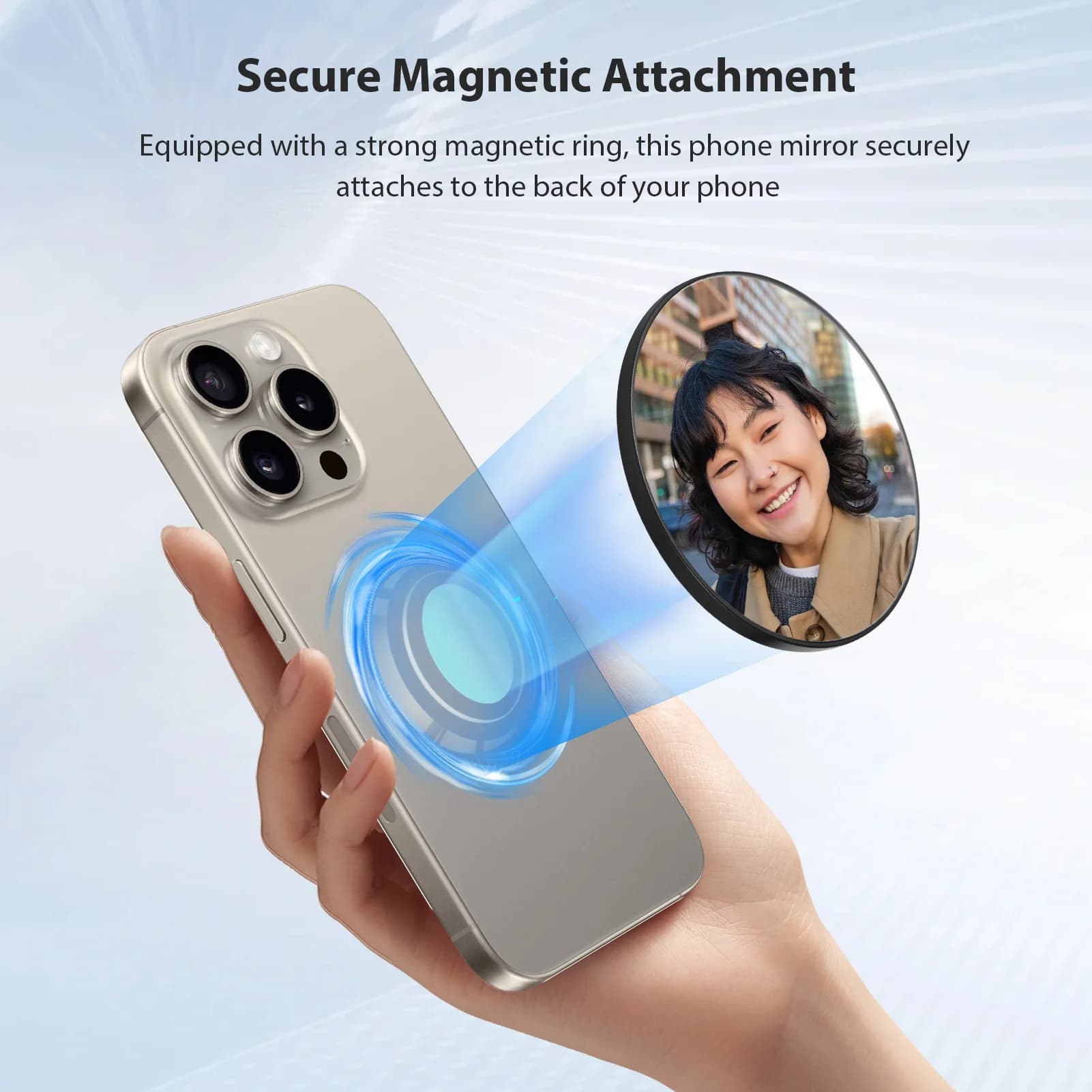 Specchio Magnetico Convesso per Selfie con Telefono, Specchio Portatile Leggero per Fotocamera Posteriore