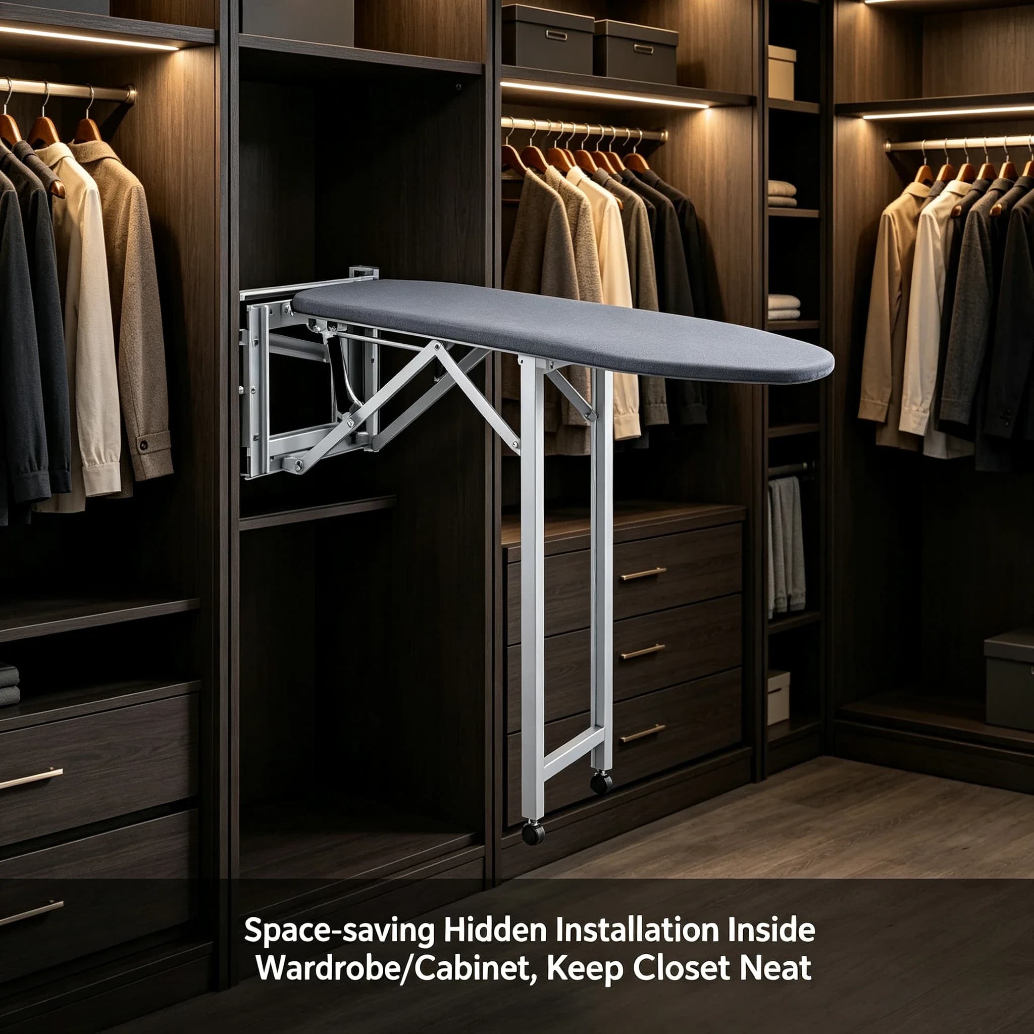 Vertical Foldable Hanging Ironing Board Rotatable Iron Stand Electric Iron Heat Resistant Ironing Table