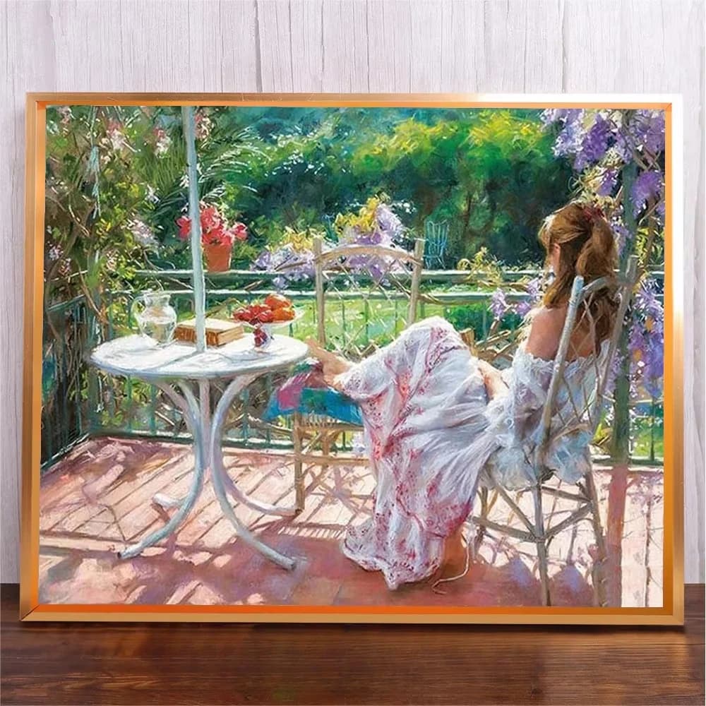 Dipinto Diamantato Mosaico Arte Murale 5D Fai da Te Donna Bellissima e Fiori Kit Completo Ricamo Quadrato e Rotondo Punto Croce