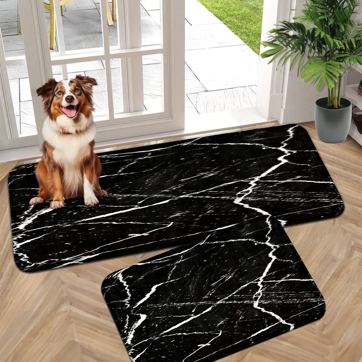 Ultra-Soft Flannel Christmas Doormat, Festive Holiday Entryway Rug with Snowflake Santa Snowman Print, Plush Cozy Feel, Indoor Outdoor Floor Mat, Warm Winter Welcome, Elegant Home Decor, Giftable Season Greeting Mat