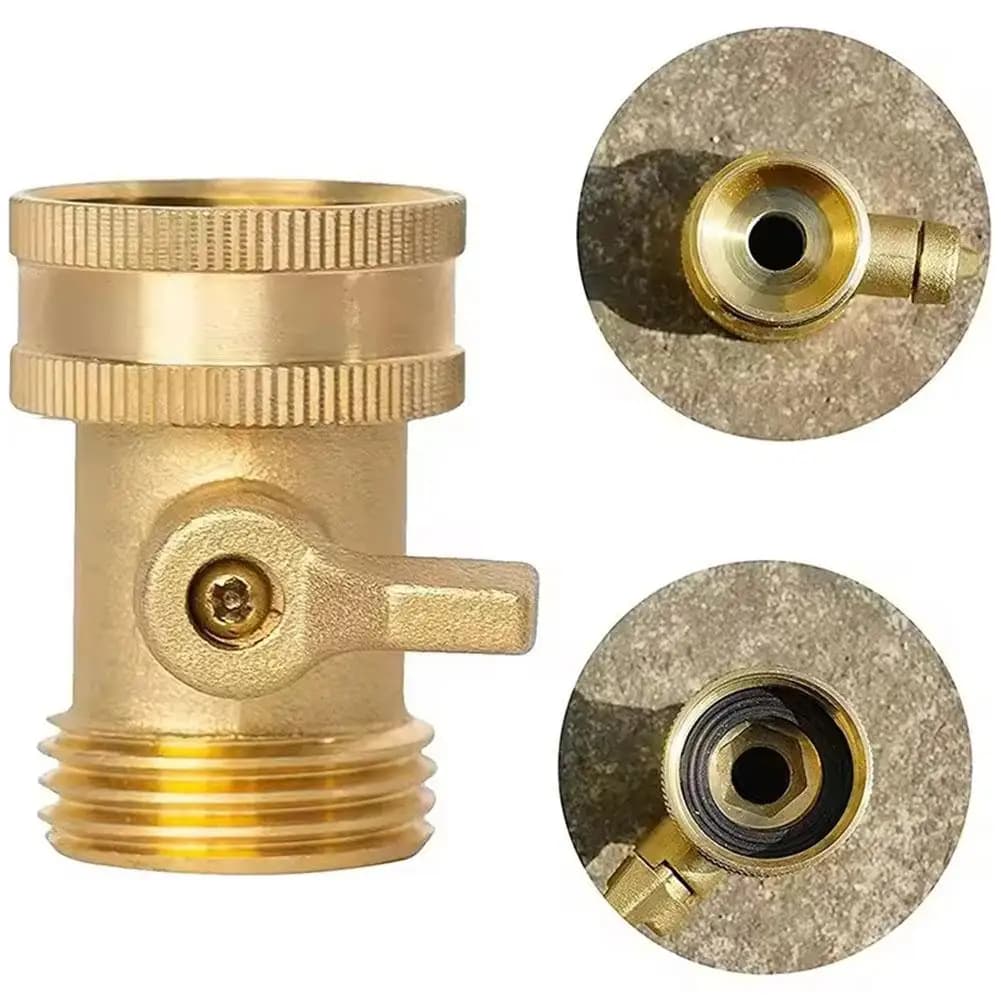 1Set Brass Water Spray Gun Nozzle High Pressure Hose Replacement with Shut Off Valve for Car Washing and Garden Use