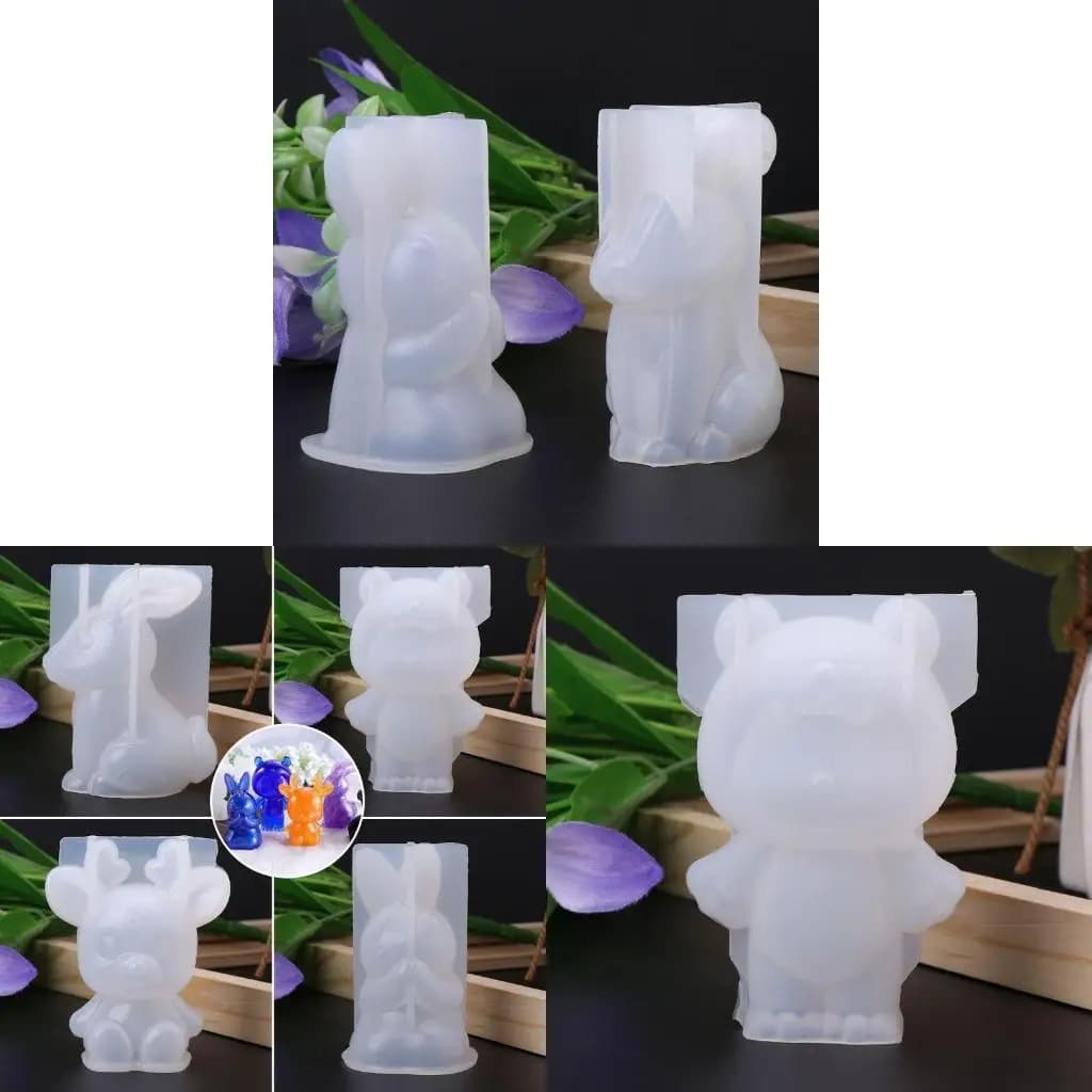 Stampo in resina epossidica fai-da-te artigianale 3D animale cervo coniglio stampo in silicone decorazione fondente