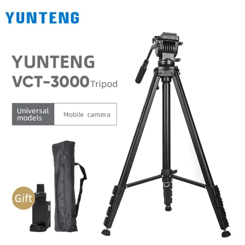 YUNTENG VCT-3000 Heavy Duty Bracket with Portable Hydraulic Cup Head for Professional Tripod from 3 meters for Digital Camera