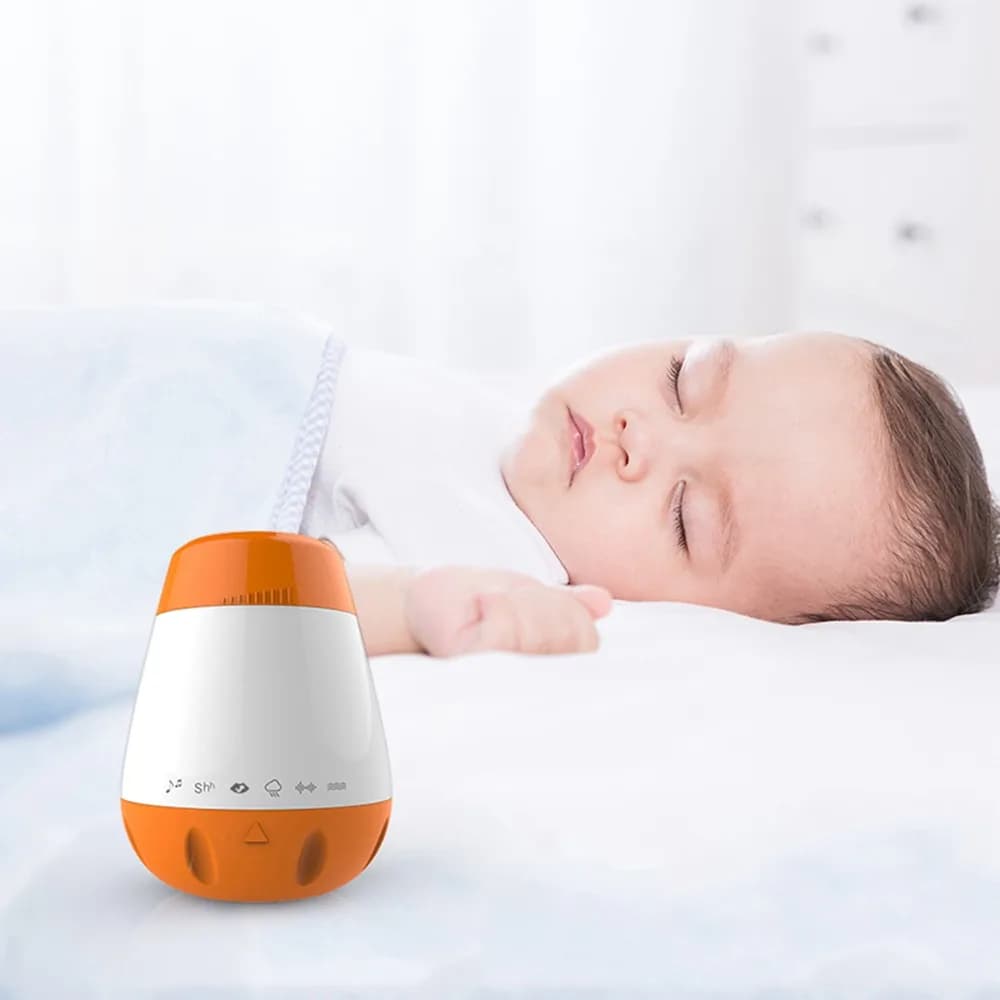 Dispositivo Intelligente per il Sonno dei Bambini con Rumore Bianco e 6 Suoni Rilassanti, Attivazione Vocale per Neonati e Bambini