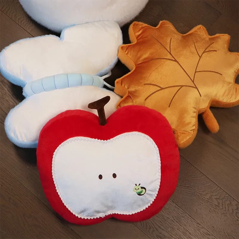 Living Room Decoration Sofa Pillow Nature Plant Series Throw Pillow Maple Leaf Butterfly Snowflake Plush Doll