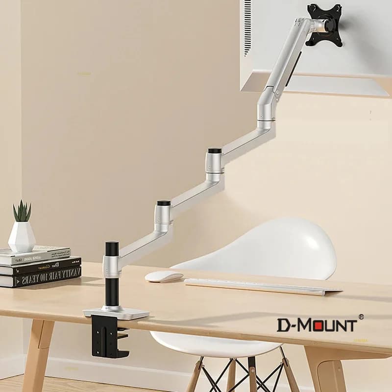 (1098mm) DL-8014 mechanical spring 3-6KG extra long arm clamp grommet 100x100 75x75 monitor holder 17"-32" monitor desktop stand