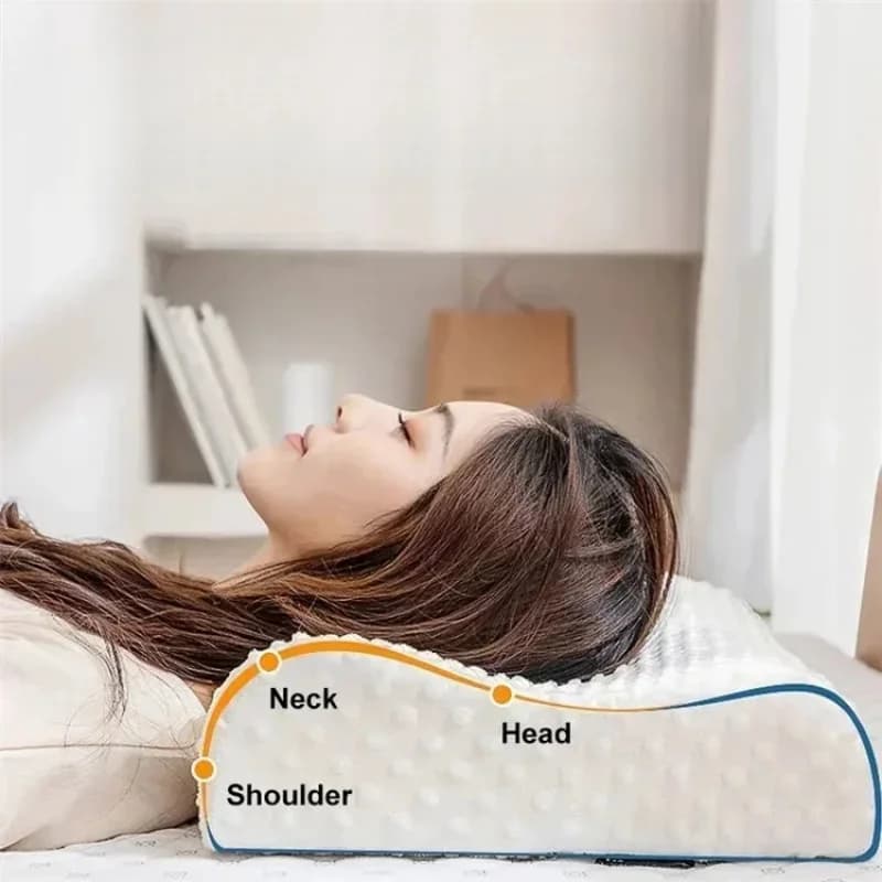 ​ ​ Cuscino per dormire in memory foam Cuscino per dormire laterale regolabile Allevia il dolore al collo e alle spalle Supporto per il collo con curva ortopedica Pillo