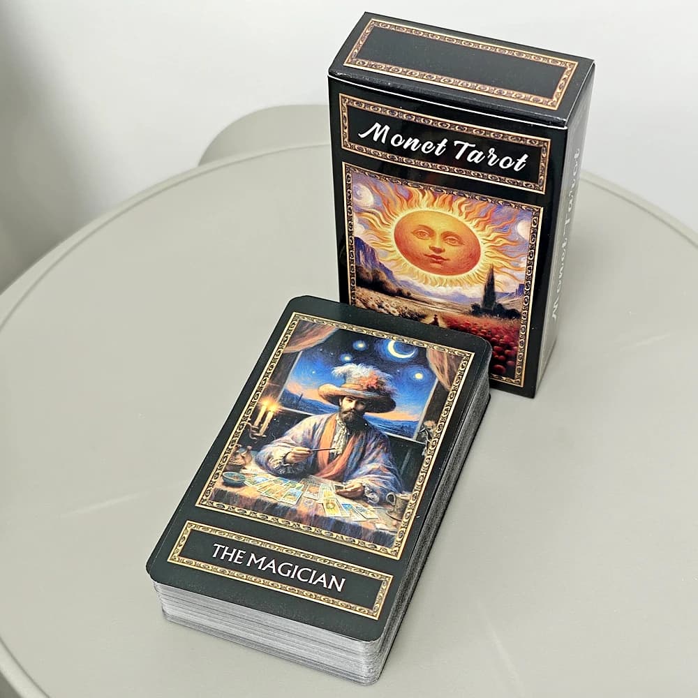 Mazzo di tarocchi Monet 78 carte dei tarocchi 10,3 * 6 cm Oracle Divination Wisdom