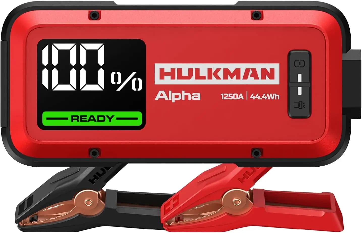 Avviatore d'Emergenza Portatile 1250A 44.4Wh con Display Intelligente, Ricarica Rapida per Motori a Benzina 7.0L/Diesel 4.0L