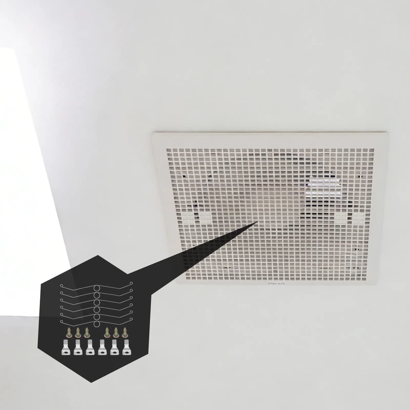 6 Set Fastener Ventilation Fan Spring Bath Clip Bathroom Exhaust Grille Clips Air Diffuser Ceiling Access Panel Silver