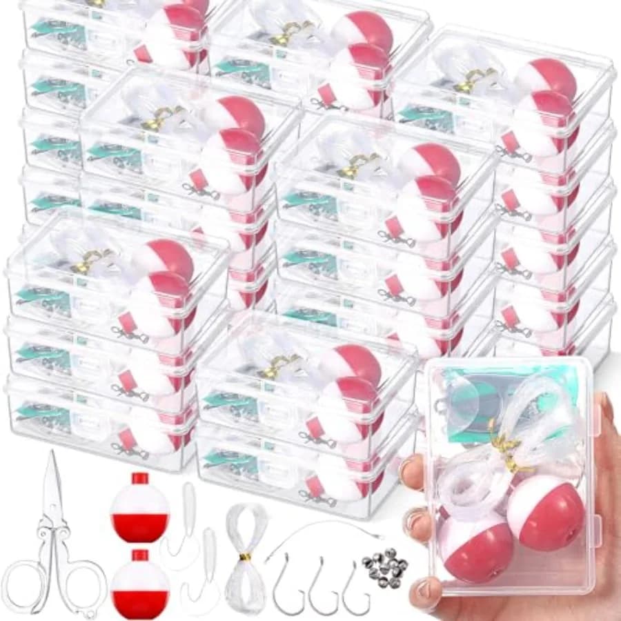 30 Set Mini Fishing Kit, Emergency Fishing Equipment Box with Included Accessories, Small Fishing Accessories Kit for Beginners