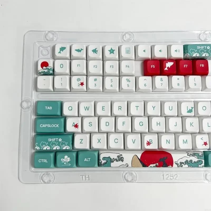 2025 Nuovi copritasti personalizzati completi da 124 tasti, copritasti PBT con profilo XDA, copritasti stile Coral Sea