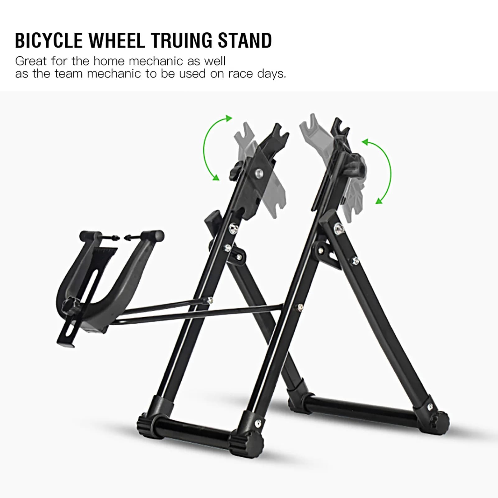 Supporto per la correzione delle ruote di biciclette, parti di manutenzione con scanalature superiori e inferiori per il fissaggio rispettivamente di ruote anteriori e posteriori, facile da usare
