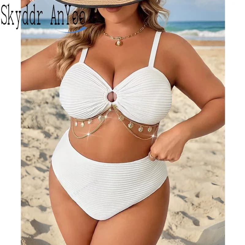 Costumi da bagno taglie forti da donna 2025 Set bikini a due pezzi Fasciatura Costumi da bagno sexy Costumi da bagno da spiaggia Costumi da bagno donna paffuta