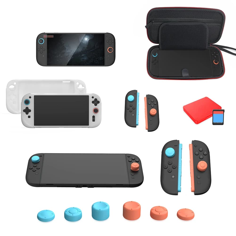 Custodia Protettiva Rigida da Viaggio per Nintendo Switch 2 con Custodia in Silicone e Copri-Grip per Joystick, Borsa Protettiva per il Trasporto