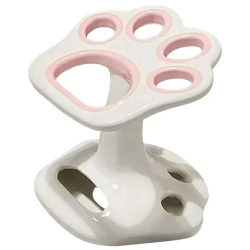 Portaspazzolino a Forma di Zampa di Gatto ABRB, Base Senza Foratura, Accessorio per Bagno e Porta Pennelli da Trucco