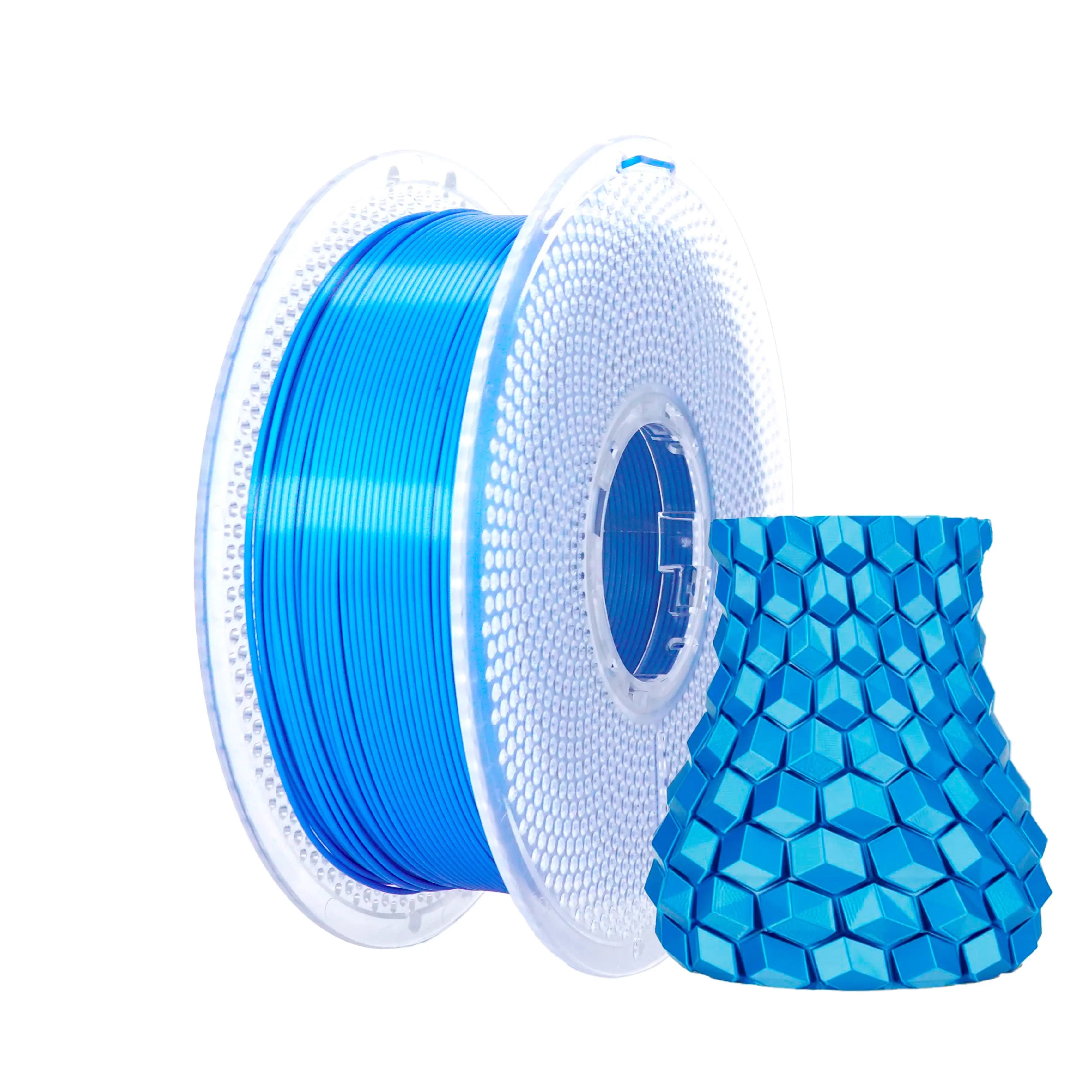 Filament PLA Silk 1KG Blue Sky for 3D Printer 1.75mm, Dimensional Accuracy +/-0.02mm, Multicolor Filament for 3D Printing