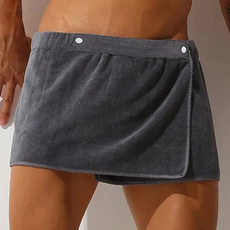Sexy night trousers Pigiama in microfiber Nightwear Men's Short Towel Trousers Bathrobe with side slit Culottes Soft and often
