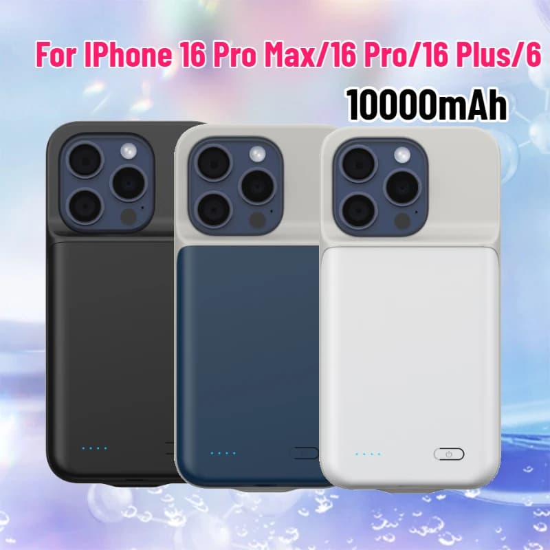 Custodia Batteria da 10000mAh per iPhone 16 Pro Max/16 Pro/16 Plus/iPhone 16 - Power Bank Portatile Ricaricabile