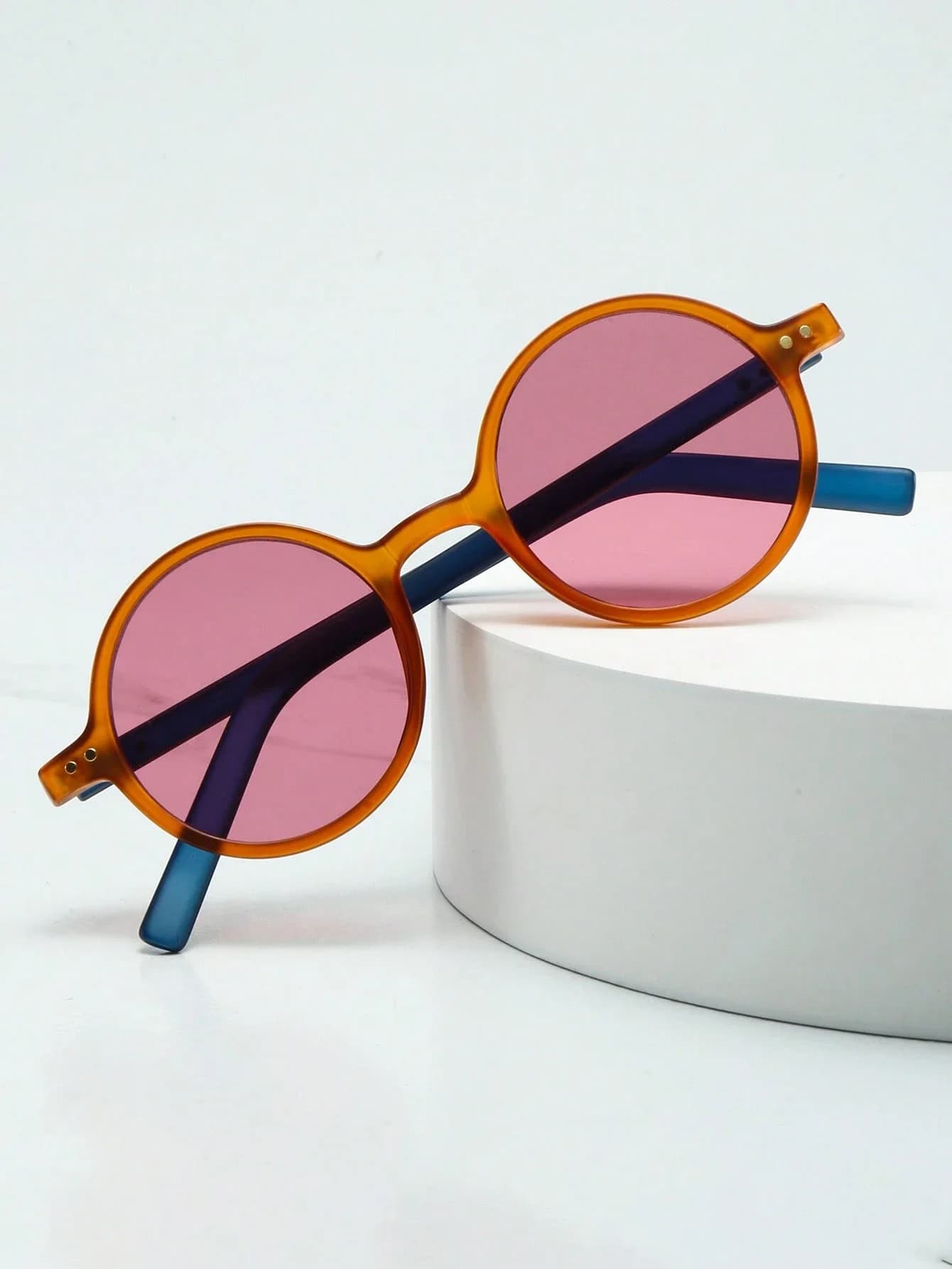 Occhiali da sole vintage con montatura rotonda per donna, per viaggi all'aperto, tempo libero, uso quotidiano