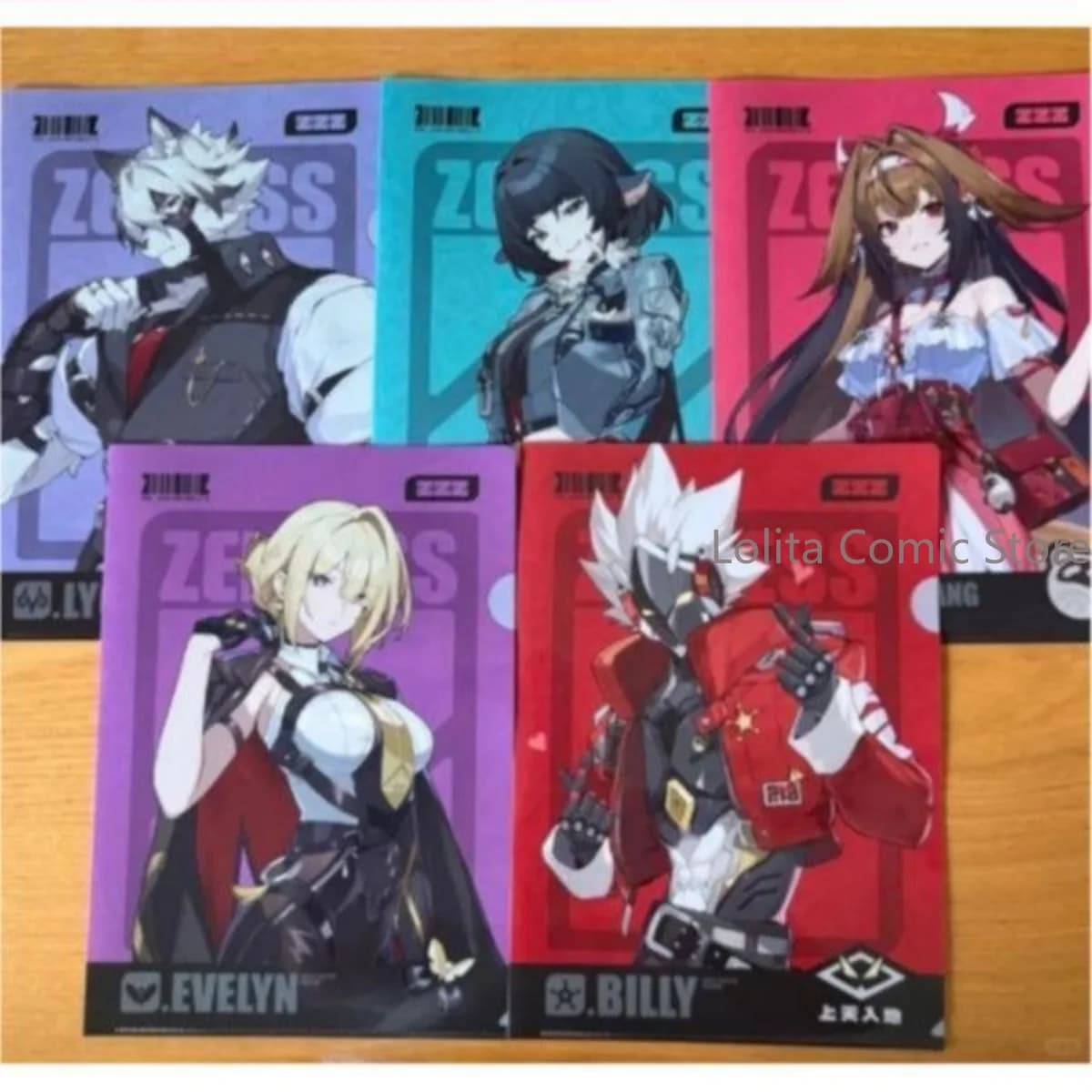 Anime Zenless Zone Zero Von Lycaon Ye Shunguang Jane Doe File Folder Desktop Ornament Stationery Document Sleeve Student Gift