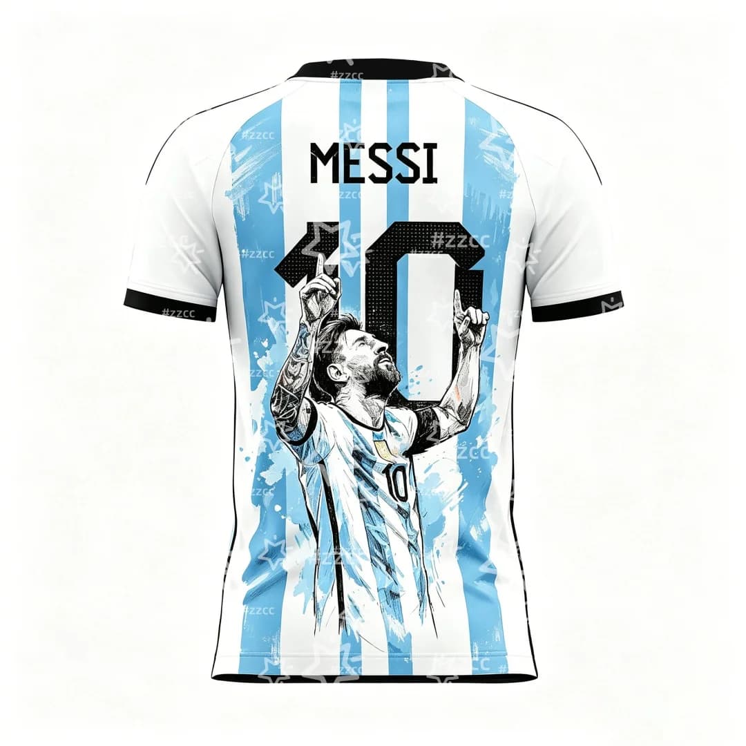 25-26 Messi No.10 Football Jersey Training Kit Argentine Fans Gift Summer Sports Men's T-Shirt Kid's Clothing cycling jersey