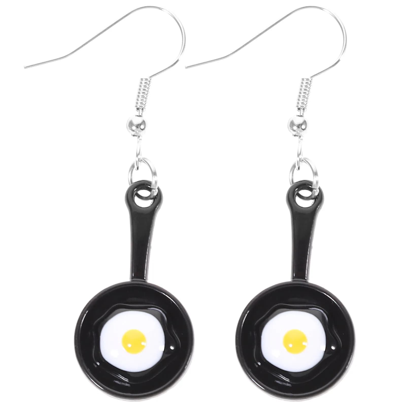 1 Paio di Orecchini a Forma di Padella per Uova Fritte, Regalo Creativo per Cuochi, Orecchini da Chef per Donne, Gioielli alla Moda
