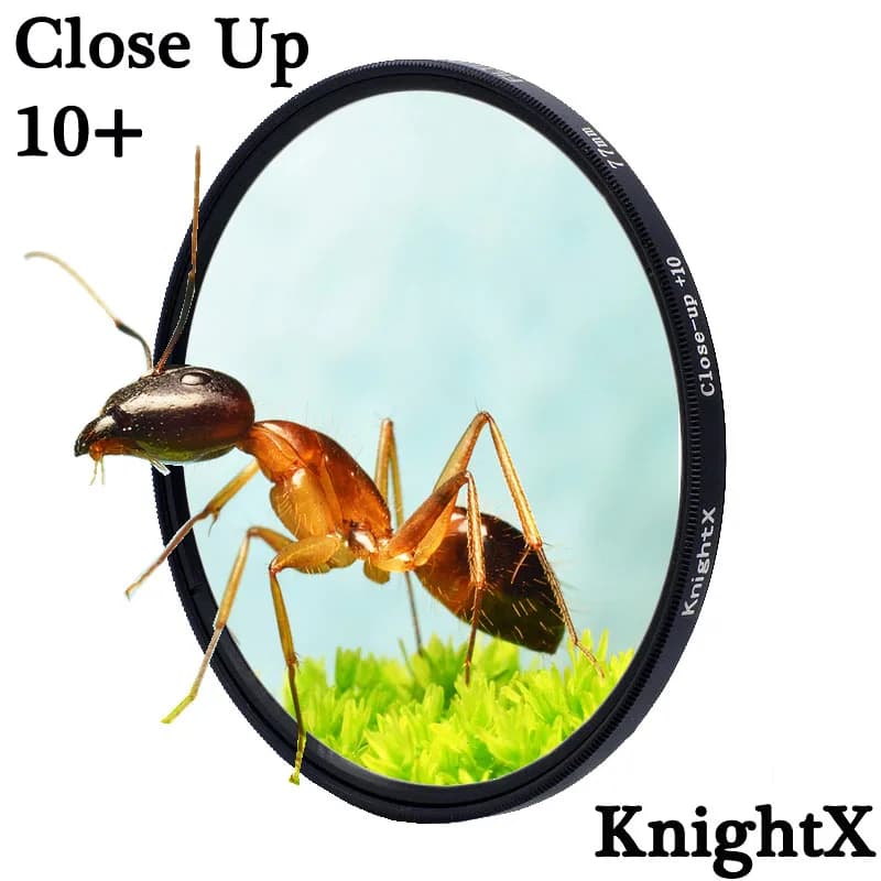 KnightX Macro Close Up filtro obiettivo + 10 Kit filtro 49mm 52mm 55mm 58mm 62mm 67mm 72mm 77mm per fotocamere Canon Nikon Sony